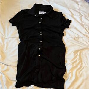 Black Princess Polly Button-Up Dress